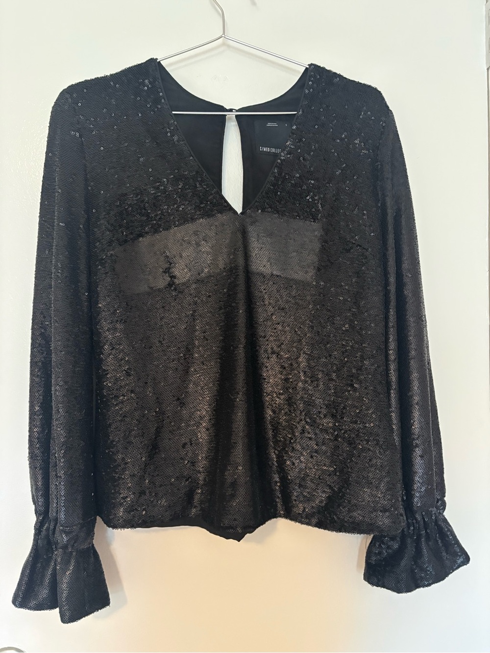 C/Meo Collective Black Sequin top size small